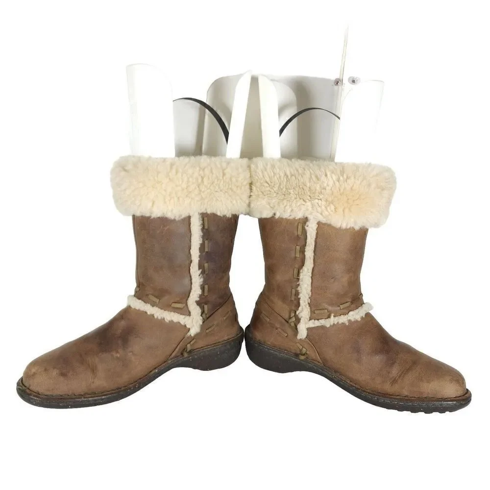 UGG Women's Elijo US 8 Chestnut Leather Sheepskin Lined Pullon Shearling Boots